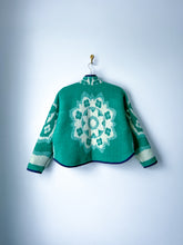 Load image into Gallery viewer, One-of-a-Kind: Green Floral Wool Blanket Flora Jacket (M)
