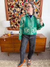 Load image into Gallery viewer, One-of-a-Kind: Green Floral Blanket Field Jacket (S)

