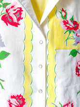 Load image into Gallery viewer, One-of-a-Kind: Sunshine Floral Vintage Tablecloth Shaftsbury Shirt (M)
