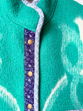 Load image into Gallery viewer, One-of-a-Kind: Green Floral Ukrainian Blanket Flora Jacket (M)
