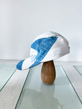 Load image into Gallery viewer, One-of-a-Kind: Indigo Half Square Triangle 5 Panel Hat
