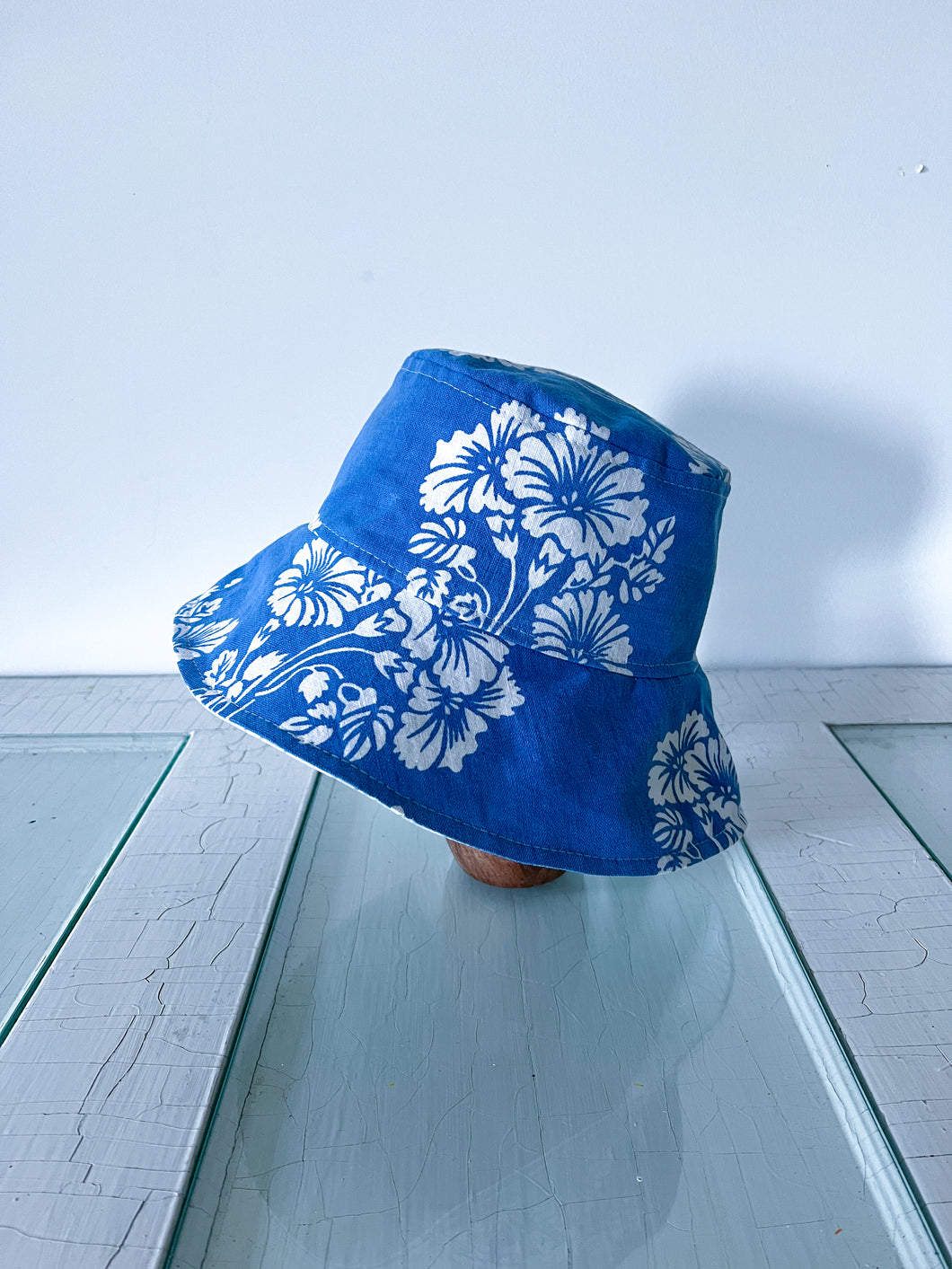 One-of-a-Kind: Vintage Floral Tablecloth Bucket Hat (Adult S/M)