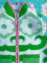 Load image into Gallery viewer, One-of-a-Kind: Green Floral Ukrainian Blanket Vest (M)
