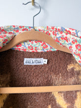 Load image into Gallery viewer, One-of-a-Kind: Brown and Tan Floral Ukrainian Blanket Flora Jacket (S)

