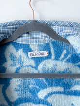 Load image into Gallery viewer, One-of-a-Kind: Blue Floral Wool Ukrainian Blanket Flora Jacket (M)

