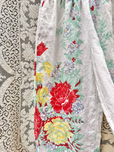 Load image into Gallery viewer, One-of-a-Kind: Vintage Red and Yellow Floral Tablecloth Easy Pant (S)
