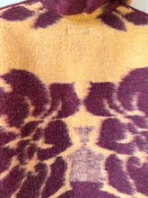 Load image into Gallery viewer, One-of-a-Kind: Plum and Tan Floral Ukrainian Blanket Hooded Flora Jacket (S)
