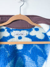 Load image into Gallery viewer, One-of-a-Kind: Blue Floral Ukrainian Blanket Flora Jacket (S)
