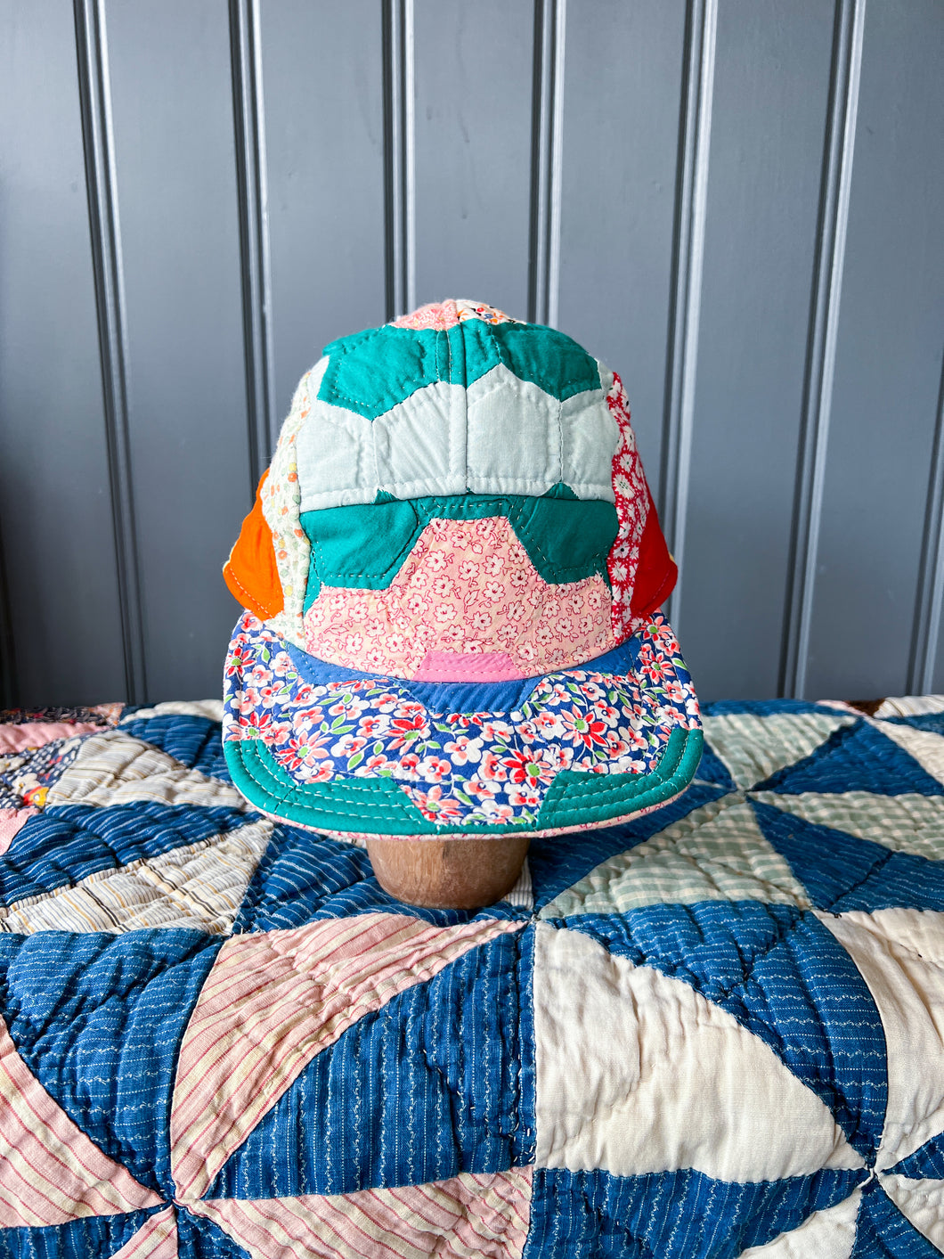One-of-a-Kind: Grandmother's Flower Garden 5 Panel Hat