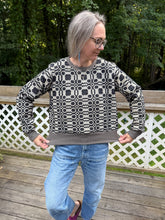 Load image into Gallery viewer, One-of-a-Kind: Black and Cream Coverlet Pullover (L)
