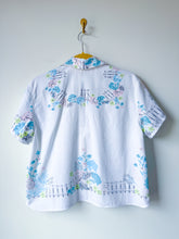 Load image into Gallery viewer, One-of-a-Kind: Parisian Garden Vintage Tablecloth Shaftsbury Shirt (S)
