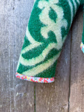 Load image into Gallery viewer, One-of-a-Kind: Forest Green Ukrainian Blanket Flora Jacket (M)
