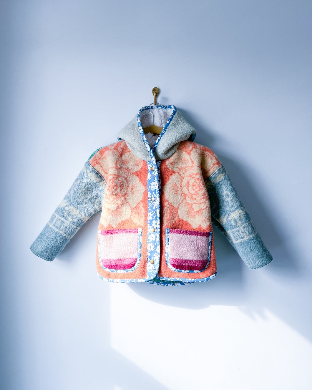 One-of-a-Kind: Colorblock Wool Kid's Flora Jacket (7yr)