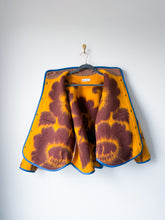 Load image into Gallery viewer, One-of-a-Kind: Brown and Canary Floral Ukrainian Blanket Flora Jacket (L)
