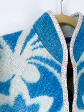 Load image into Gallery viewer, One-of-a-Kind: Ukrainian Blue Floral Vintage Blanket Vest (XS-M)
