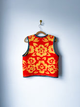 Load image into Gallery viewer, One-of-a-Kind: Tropical Floral Wool Blanket Snap Front Vest (L)
