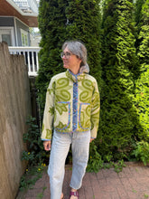 Load image into Gallery viewer, One-of-a-Kind: Green Ukrainian Blanket Flora Jacket (S)
