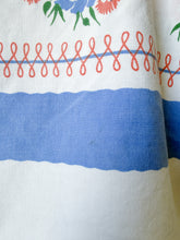 Load image into Gallery viewer, One-of-a-Kind: Vintage Pink and Blue Floral Tablecloth Pearl Snap Tank (S)
