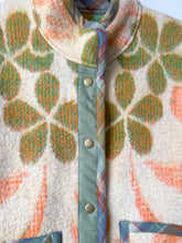 Load image into Gallery viewer, One-of-a-Kind: Green and Orange woven Floral Ukrainian Blanket Flora Jacket (L)
