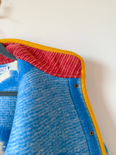 Load image into Gallery viewer, One-of-a-Kind: Blue Floral Wool Ukrainian Blanket Flora Jacket (L)
