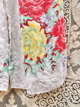 Load image into Gallery viewer, One-of-a-Kind: Vintage Red and Yellow Floral Tablecloth Easy Pant (S)
