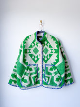 Load image into Gallery viewer, One-of-a-Kind: Geometric Ukrainian Blanket Flora Jacket (L)
