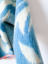 Load image into Gallery viewer, One-of-a-Kind: Blue Floral Ukrainian Blanket Flora Jacket (S)

