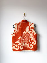Load image into Gallery viewer, One-of-a-Kind: Copper Floral Ukrainian Blanket Vest (XS-M)
