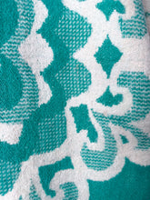 Load image into Gallery viewer, One-of-a-Kind: Kelly Green Floral Wool Ukrainian Blanket Hooded Flora Jacket (L)
