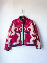Load image into Gallery viewer, One-of-a-Kind: Fuchsia Floral Ukrainian Blanket Flora Jacket (S)
