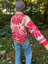 Load image into Gallery viewer, One-of-a-Kind: Vintage Ukrainian Floral Blanket Flora Jacket (S)
