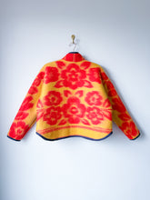 Load image into Gallery viewer, One-of-a-Kind: Red and Goldenrod Floral Ukrainian Blanket Flora Jacket (S)
