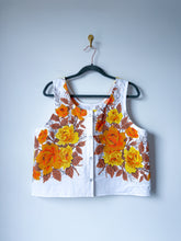Load image into Gallery viewer, One-of-a-Kind: Vintage Autumn Rose Tablecloth Pearl Snap Tank (M)
