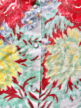 Load image into Gallery viewer, One-of-a-Kind: Red and Yellow Floral Tablecloth Pearl Snap Tank (S)
