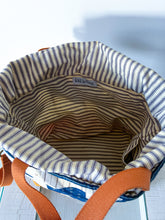 Load image into Gallery viewer, One-of-a-Kind: Indigo Drunkard’s Path Project Bag (with detachable strap)
