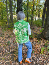 Load image into Gallery viewer, One-of-a-Kind: Green Leaf Wool Blanket Vest (L-XL)
