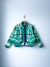 Load image into Gallery viewer, One-of-a-Kind: Green Floral Wool Blanket Flora Jacket (M)
