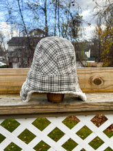 Load image into Gallery viewer, One-of-a-Kind: Homespun Gingham Aviator Quilt Hat (Adult Large)
