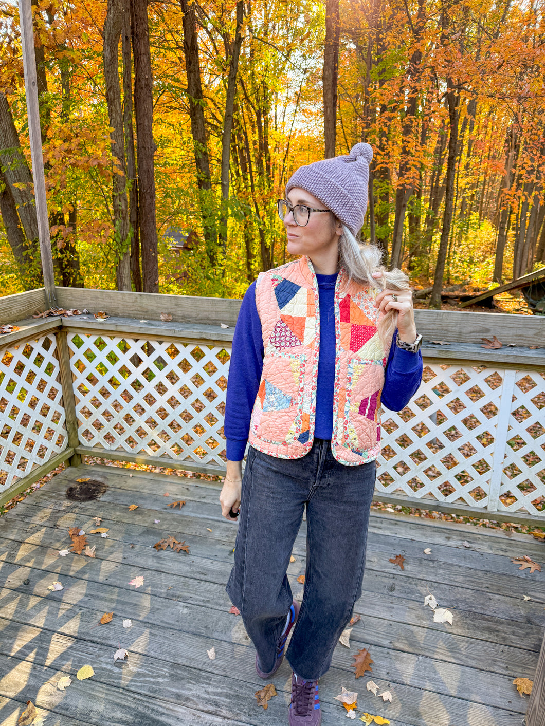 One-of-a-Kind: Peachy Rocky Road to Kansas Quilt Vest (XS/S)