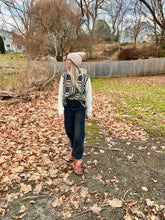 Load image into Gallery viewer, One-of-a-Kind: Navy Coverlet Split Hem French Terry Pullover (L)
