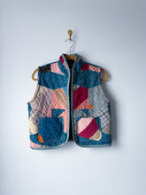 Load image into Gallery viewer, One-of-a-Kind: Indigo Dot Rocky Road to Kansas Vest (XS/S)
