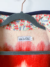 Load image into Gallery viewer, One-of-a-Kind: Coral Orange Floral Ukrainian Blanket Flora Jacket (L)
