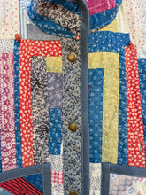 Load image into Gallery viewer, One-of-a-Kind: Hand-tied Log Cabin Flora Jacket (S)
