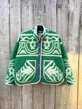 Load image into Gallery viewer, One-of-a-Kind: Forest Green Ukrainian Blanket Flora Jacket (M)
