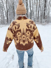 Load image into Gallery viewer, One-of-a-Kind: Brown and Tan Floral Ukrainian Blanket Flora Jacket (S)
