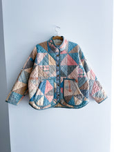 Load image into Gallery viewer, One-of-a-Kind: Half Square Triangle Flora Jacket (L)
