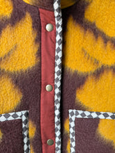 Load image into Gallery viewer, One-of-a-Kind: Brown and Canary Ukrainian Blanket Flora Jacket (S)
