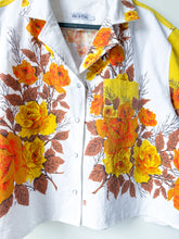 Load image into Gallery viewer, One-of-a-Kind: Vintage Autumn Rose Tablecloth Shaftsbury Shirt (L)
