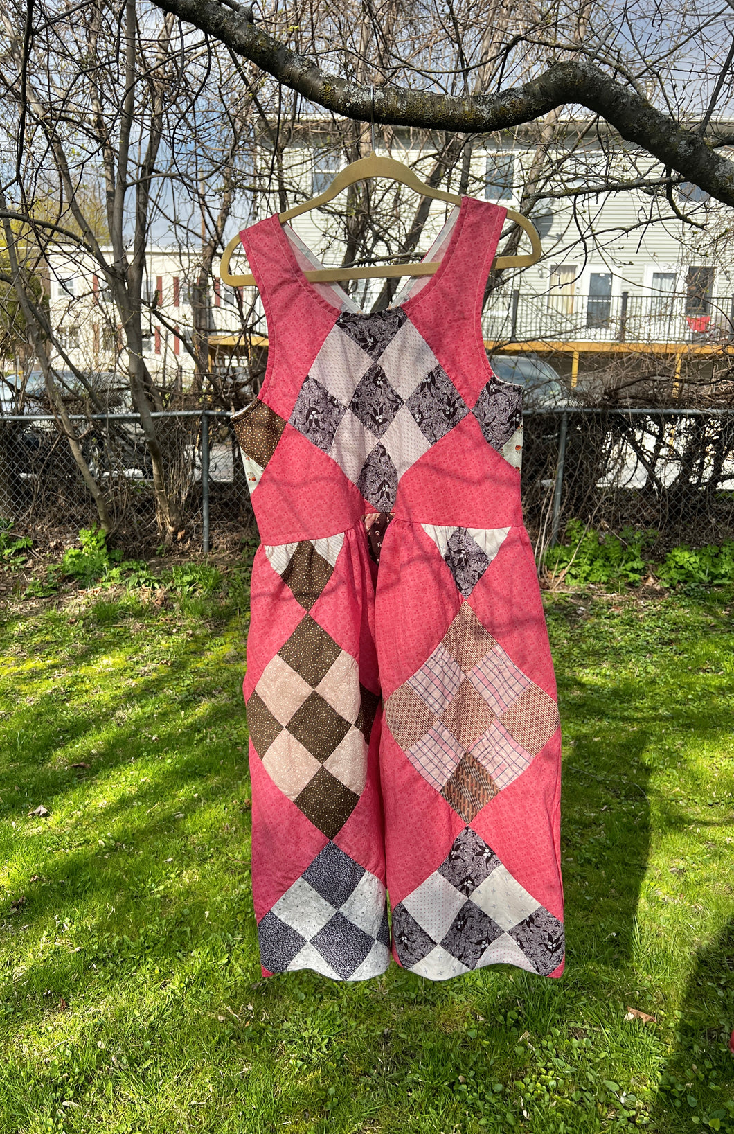 One-of-a-Kind: 1800s Nine Patch Turnaround Dress (M)