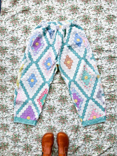 Load image into Gallery viewer, One-of-a-Kind: Grandmother&#39;s Flower Garden Barrel Leg Pant (L)
